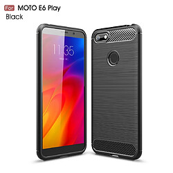 Wewoo Coque Souple Pour Motorola Moto E6 Play en TPU fibre de carbone brossé Texture Noir