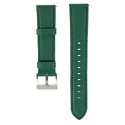 Bracelet en cuir véritable 22 mm, texture litchi, réglable, vert armé pour votre Samsung Gear S3 Classic/Gear S3 Frontier/Galaxy Watch 46mm