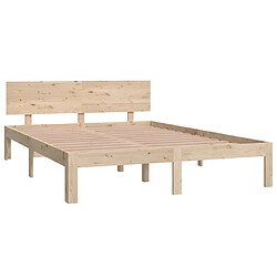 Avis Maison Chic Lit adulte - Lit simple Cadre de lit,Structure du lit Contemporain Bois de pin massif 140x200 cm -MN14967