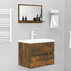 Acheter vidaXL Miroir de bain Chêne fumé 60x10,5x37 cm Bois d'ingénierie