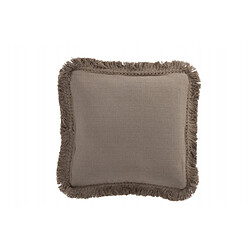 Dansmamaison Coussin Franges Carre Coton Taupe