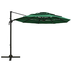 Maison Chic Parasol Jardin | Parasol à 4 niveaux avec mat en aluminium Vert 3x3 m - GKD57720