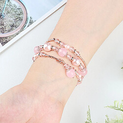 Bracelet en perles tressées bijoux en perles d'agate pour votre Fitbit Versa 4/Sense 2 - rose