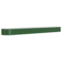 vidaXL Lit surélevé de jardin Acier enduit de poudre 512x80x36 cm Vert