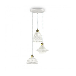 Ideal Lux Suspension Lugano Métal blanc 3 ampoules 31cm