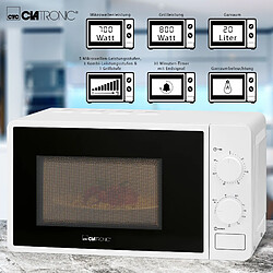 Avis Micro-ondes avec grill, 20L, 700W, 800W de grill, minuterie, 800, Blanc, Clatronic, MWG792W