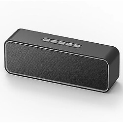 Universal Haut-parleur Bluetooth sans fil, haut-parleur Bluetooth 5.0 portable avec basse à double pilote, stéréo 3D, radio FM, fonctions mains libres (gris)