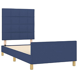 Acheter Maison Chic Lit adulte - Cadre Structure de lit avec tête de lit Contemporain Bleu 100 x 200 cm Tissu -MN44705