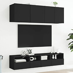 Avis vidaXL Meuble TV mural noir 40x30x30 cm bois d'ingénierie