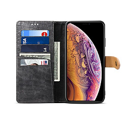 Wewoo Housse Coque Étui en cuir à rabat horizontal PU de texture épissée de couleur crocodile pour iPhone XRavec porte-monnaie et étuifentes cartes et lanière Gris pas cher