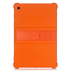 Coque en silicone Souple avec béquille orange pour votre Samsung Galaxy Tab S5e SM-T720