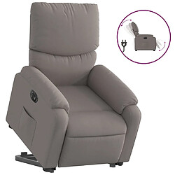 vidaXL Fauteuil inclinable électrique taupe tissu