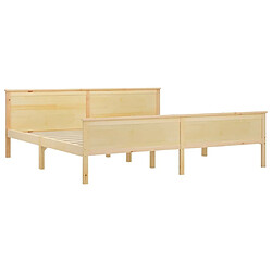 Avis Maison Chic Lit adulte - Lit simple Cadre de lit,Structure du lit Contemporain Bois de pin massif 200x200 cm -MN13676