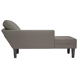 Acheter vidaXL Chaise longue avec coussin gris clair tissu en velours côtelé