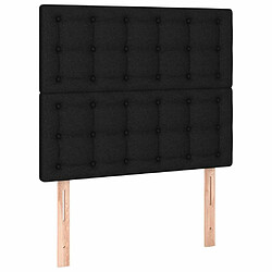 Acheter Maison Chic Tête de lit scandinave à LED,meuble de chambre Noir 80x5x118/128 cm Tissu -MN80476