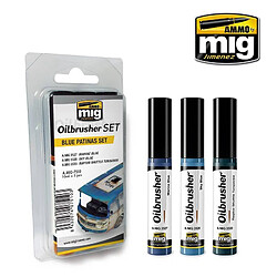 Mig Jimenez Ammo Peintures Oilbrusher Blue Patinas Set