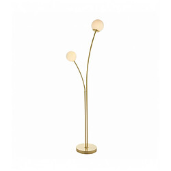 Endon Lampadaire Bloom en Acier , Plaque en laiton satiné et verre opale