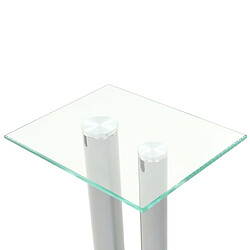 Avis vidaXL Support haut-parleur 2pc Verre trempé Design 2 colonnes Argenté