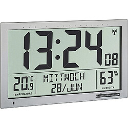 Horloge murale radiopiloté(e) TFA 60.4517.54 argent 368 mm x 230 mm x 29 mm grand écran