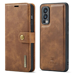 Etui en PU DG.MING avec support, marron pour votre OnePlus Nord 2 5G