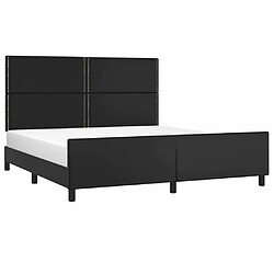 Avis Maison Chic Lit adulte - Cadre Structure de lit avec tête de lit Contemporain Noir 160x200 cm Similicuir -MN83214