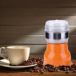 Universal Broyeur à café automatique électrique portable Broyeur à café électrique en acier inoxydable Herbes, épices, céréales, grains de café(Orange)