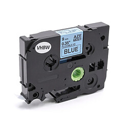 vhbw Cassette à ruban d'écriture 9mm noir sur fond bleu fléxible pour imprimante Brother P-Touch 1000, 1000BTS, 1000F, 1005, 1005BTS, 1005F 1005FB