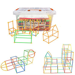 Avis Paille Constructeur Tige Bâtiment Jouets 500 Pièces Pailles et Connecteurs Jeux de Construction Moteur Compétences de Verrouillage En Plastique