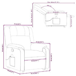 vidaXL Fauteuil inclinable de massage Marron foncé Tissu pas cher