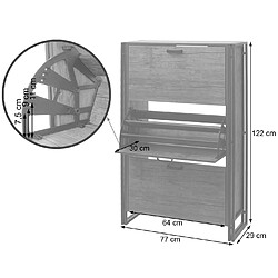 Acheter Decoshop26 Étagère à chaussures meuble rangement entrée 122x77x29cm jusqu'à 27 paire aspect chêne sauvage 04_0005155