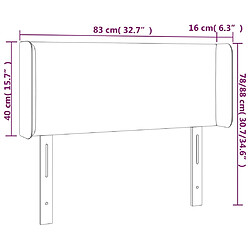 Acheter vidaXL Tête de lit avec oreilles Gris foncé 83x16x78/88 cm Velours