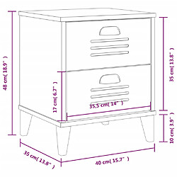 vidaXL Table de chevet VIKEN blanc bois d'ingénierie pas cher