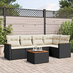 Maison Chic Salon de jardin 6 pcs avec coussins | Ensemble de Table et chaises | Mobilier d'Extérieur noir résine tressée -GKD25972