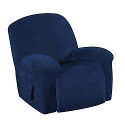 Acheter Housse De Canapé Inclinable En Velours élastique Housse De Fauteuil Antidérapante Bleu Foncé