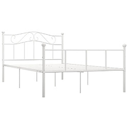 Maison Chic Lit adulte - Lit simple Cadre de lit,Structure du lit Contemporain Blanc Métal 120 x 200 cm -MN86524