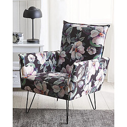 Beliani Fauteuil RIBE Tissu Noir