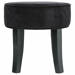 Atmosphera, Createur D'Interieur Tabouret bas effet velours Adriel - noir - Atmosphera