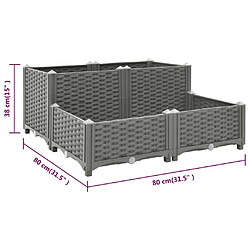 Maison Chic Jardinière,Lit surélevé - Bac à fleurs - pot de fleur 80x80x38 cm Polypropylène -GKD28117 pas cher