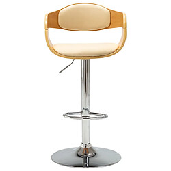 vidaXL Tabouret de bar Crème Bois courbé et similicuir