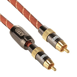 Wewoo Câble or EMK TZ / A 1.5m OD8.0mm Métal Plaqué RCA à RCA Fiche Coaxial Numérique Audio / Vidéo RCA