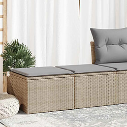 vidaXL Salon de jardin avec coussins 2 pcs beige résine tressée acacia