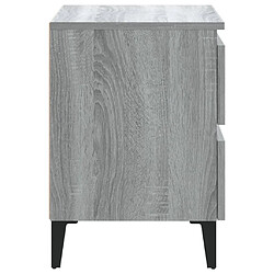 Avis vidaXL Table de chevet avec pieds en métal Sonoma gris 40x35x50 cm