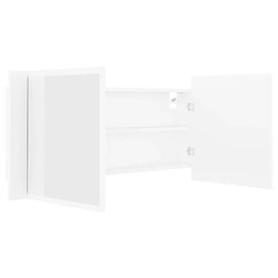 Maison Chic Armoire salle de bain,Meuble de rangement de salle de bain,Meuble haut à miroir LED Blanc 100x12x45 cm Acrylique -GKD101523 pas cher