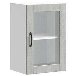 vidaXL Armoire murale de cuisine avec porte en verre Porto sonoma gris