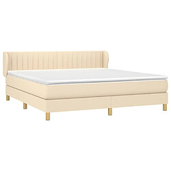 Avis Maison Chic Lit adulte- Lit + matelas,Sommier à lattes de lit avec matelas Crème 180x200 cm Tissu -GKD94352