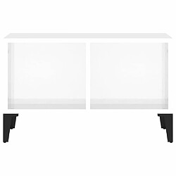 Maison Chic Table basse,Table Console Table d'appoint, Table pour salon Blanc brillant 60x50x36,5 cm Bois d'ingénierie -MN68695 pas cher