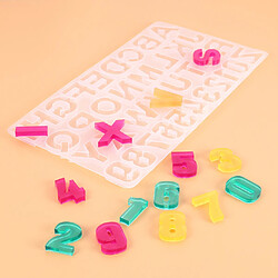 Acheter Résine Silicone moules Alphabet numéro Silicone moule avec paillettes paillettes, porte-clés, épingles à vis pour la fabrication d'artisanat en résine