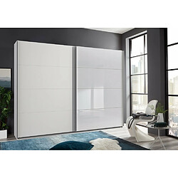 Inside 75 Armoire ESTA blanc et verre blanc 2 portes coulissantes 270x210cm