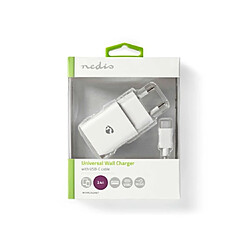 NEDIS Chargeur secteur Blanc avec cable USB-C 1M pas cher