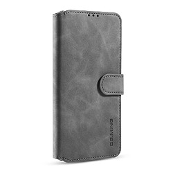 Dg.Ming Etui en PU style rétro avec support gris pour votre Samsung Galaxy A51